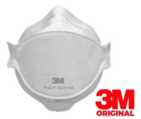 Imagem de Mascara Respirador Aura Hospitalar 3M Branca 9320 Certificado Inmetro Kit c/ 10 unidades