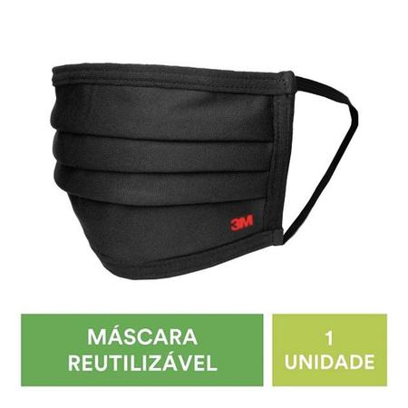 Imagem de Máscara Respirador Reutilizável Preta Uso Diário 3M