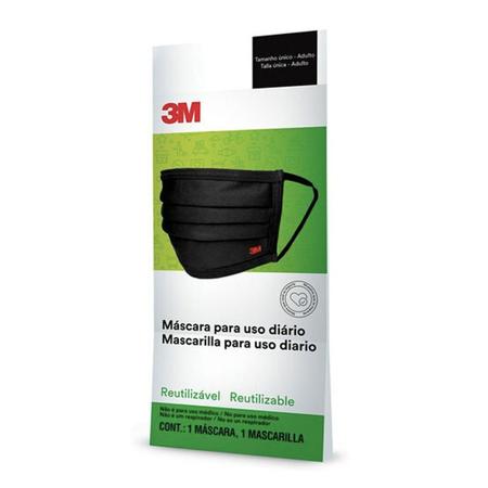 Imagem de Máscara Respirador Reutilizável Preta Uso Diário 3M