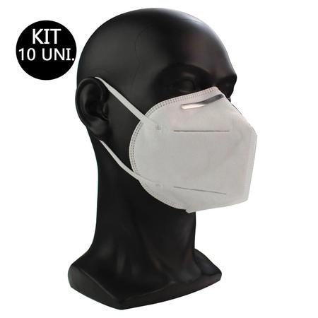 Imagem de Mascara Respiratoria KN95 Kit 10 Uni Proteção Profissional PFF2 Respirador EPI N95