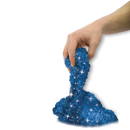 Imagem de Massa Areia Azul Safira Brilhante 170g Massa Areia Para Modelar Kinetic Sand SUNNY 1805