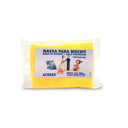 Imagem de Massa para Biscuit Acrilex 90 gr Amarelo 505 Ouro - 07490-505