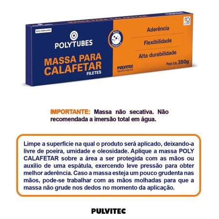 Massa Para Calafetar Em Filetes Cinza 350g (5 Unidades) - Pulvitec Imagem de Massa Para Calafetar Em Filetes Cinza 350g (5 Unidades) - Pulvitec