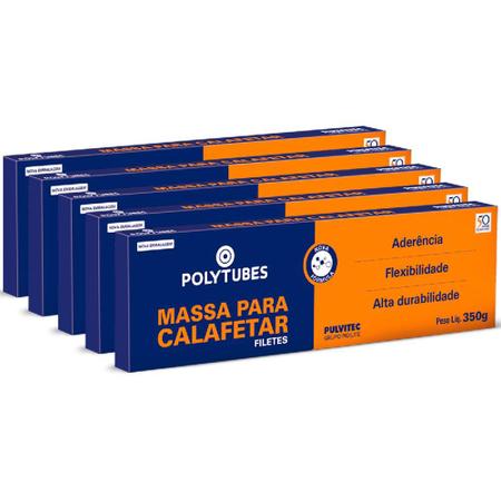 Massa Para Calafetar Em Filetes Cinza 350g (5 Unidades) - Pulvitec Imagem de Massa Para Calafetar Em Filetes Cinza 350g (5 Unidades) - Pulvitec