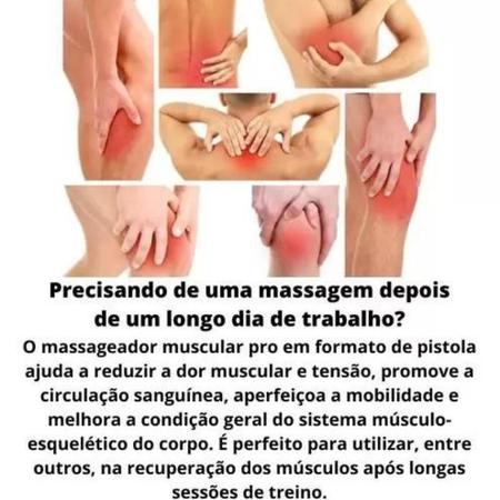 Massageador Elétrico Alta Frequência Profissional Muscular - Massageador Eletrico Imagem de Massageador Elétrico Alta Frequência Profissional Muscular