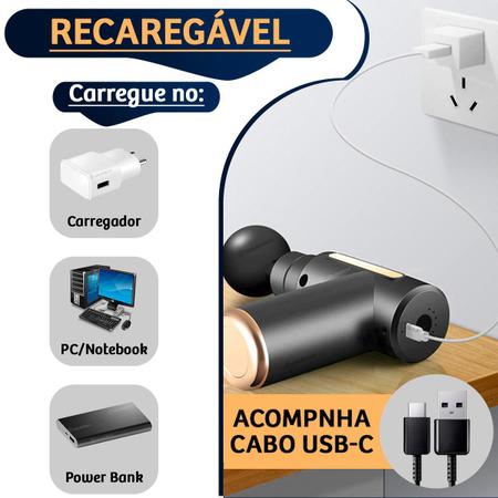 Massageador Eletrico Corporal Pistola Massageadora - Massage Gun - Massagem  e Relaxamento - Magazine Luiza