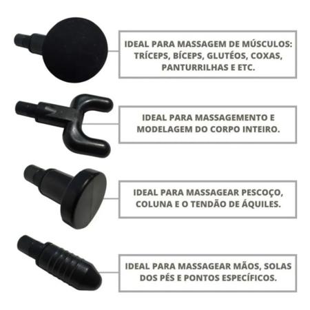 Mini Massageador pistola facial Gun fitness fisioterápico sem fio 4  ponteiras - RBX - Massagem e Relaxamento - Magazine Luiza
