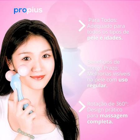 Imagem de Massageador Facial 3D Roller Estética Clean Olhos Rejuvenescimento Portátil Compacto Manual Anti Celulite