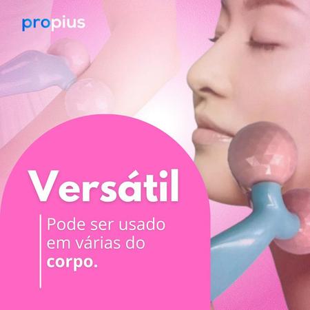 Imagem de Massageador Facial 3D Roller Limpeza Profissional Olhos Portátil Compacto Manual Face Circulação Sanguínea