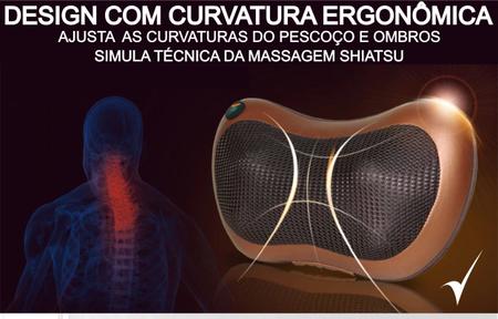 Imagem de Massageador Pescoço Cervical Shiatsu Ombro Relaxamento Forte Veicular 8 Esferas