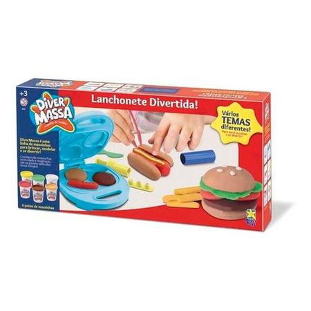 Imagem de Massinha de Modelar - Diver Massa - Lanchonete Divertida - 6 Potes - Divertoys