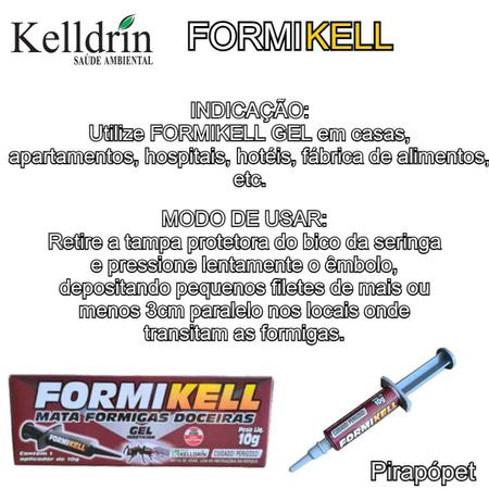 Imagem de Mata Formiga Formikell Gel Seringa Kelldrin 10g Kit c/ 10