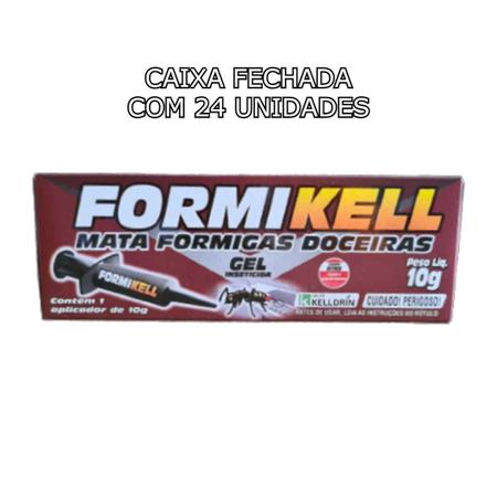 Imagem de Mata Formiga Formikell Gel Seringa Kelldrin 10g Kit c/ 24