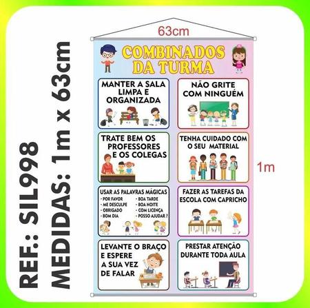 Imagem de Material Apoio Banner Pedagógico Combinados Da Turma