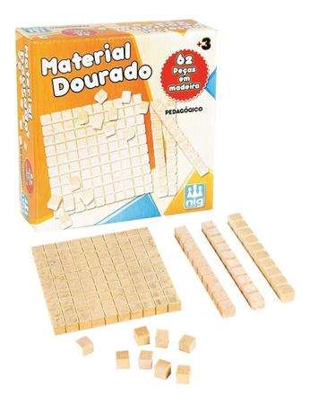 Imagem de Material Dourado C/ 62 Peças - Pedagógico - Educativo - Nig