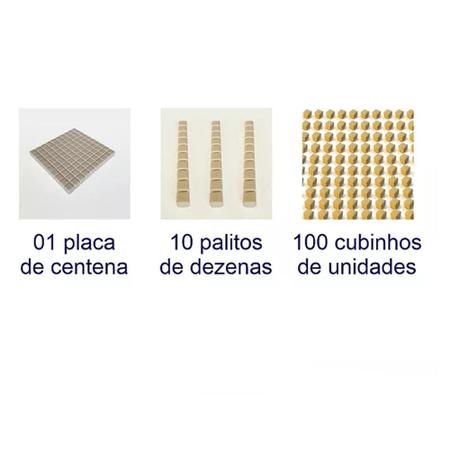 Imagem de Material Dourado em Plástico 62 Peças Caixa em Madeira - Carimbrás