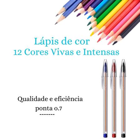 Imagem de Material Escolar Kit Voltas As Aulas Mochila Caderno Lapis Borracha