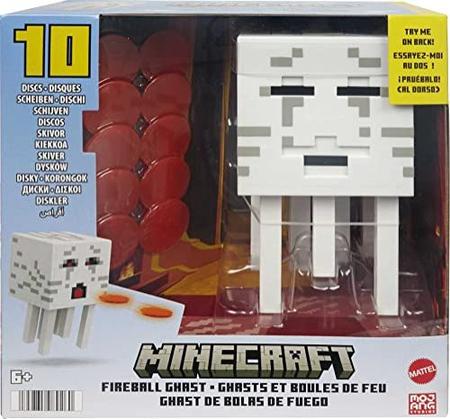 Imagem de Mattel Minecraft Fireball Ghast, Authentic Pixelated Video-Game Characters, Action Toy to Create, Explore and Survive, Presente Colecionável para fãs com 6 anos ou mais