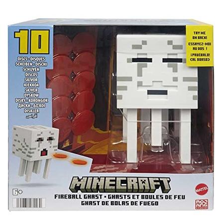Imagem de Mattel Minecraft Fireball Ghast, Authentic Pixelated Video-Game Characters, Action Toy to Create, Explore and Survive, Presente Colecionável para fãs com 6 anos ou mais