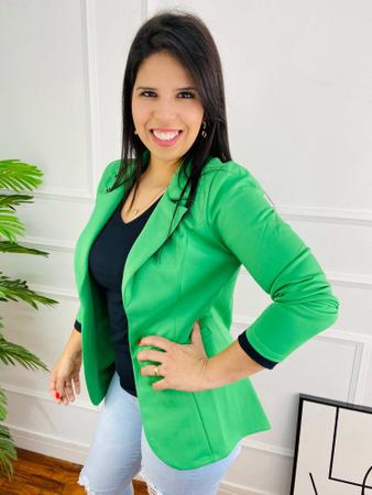 Max Blazer Cinturado Neoprene Longo Alfaiataria 10161 KESSEY