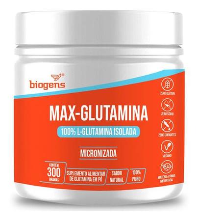 Imagem de Max Glutamina, 100% L-glutamina Pura Isolada, 300g, Biogens
