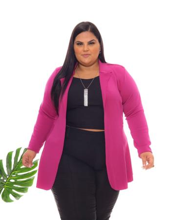 Blazer neoprene alongado plus size sale