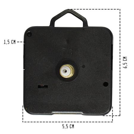 Imagem de Mecanismo Para Relógios Com Ponteiros Dourado Kit 5 Peças + Base Redonda