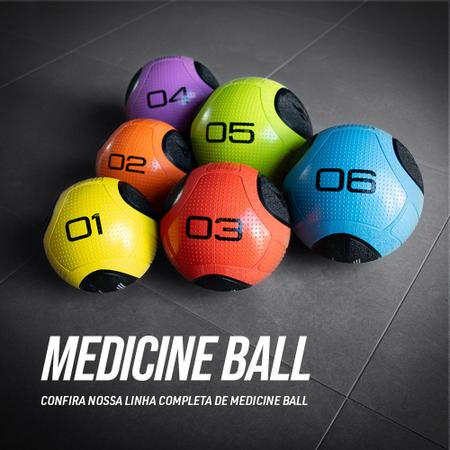 Imagem de Medicine Ball bola de borracha inflável treino funcional 4kg