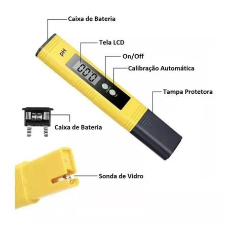 Imagem de Medidor De Ph Digital Calibração Automática Bateria Inclusa