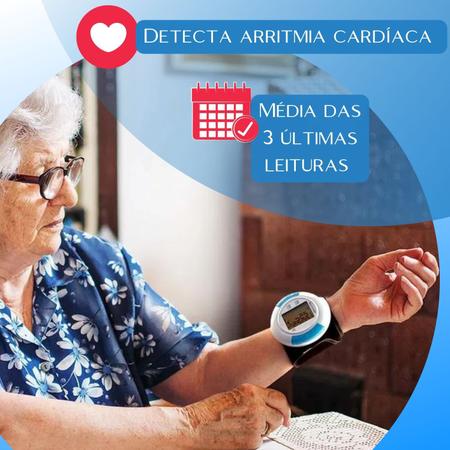 Imagem de Medidor De Pressão Arterial Digital De Pulso Aparelho Monitor Detecta Arritmia Cardíaca Armazena As 60 Ultimas Medições