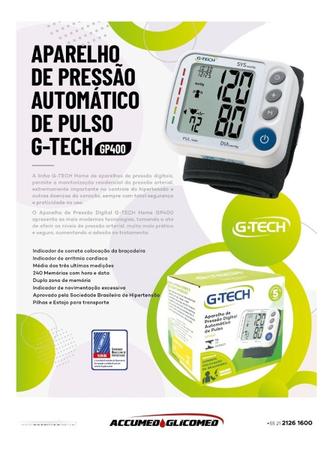 Imagem de Medidor De Pressão De Pulso GP400 + Termometro Digital Ponta Flexível TH 400