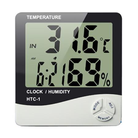 Imagem de Medidor De Umidade Ar E Temperatura Relógio Digital Htc-1 