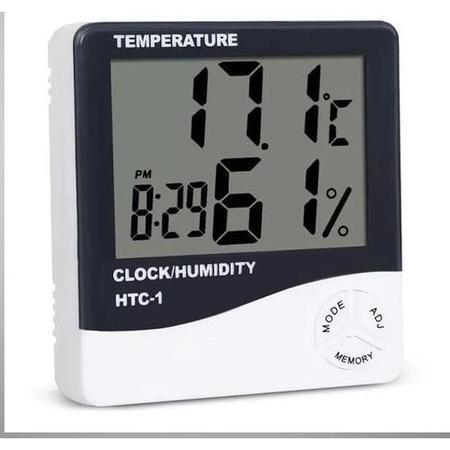 Imagem de Medidor Umidade Temperatura Relógio Digital Higrômetro