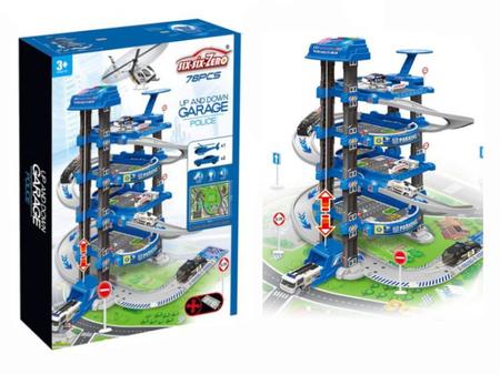 Mega Garagem Playset com Veículos - Up and Down Garage - Polícia