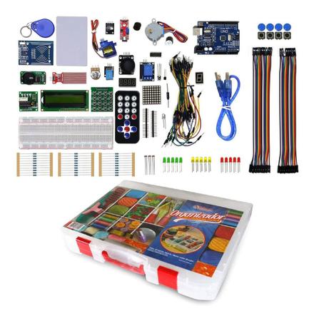 Mega Kit Robótica para Arduino Uno com Tutorial + Maleta Organizadora -  cdr03 - Elétrica de Motos - Magazine Luiza