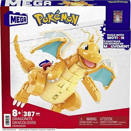 Imagem de MEGA Pokemon Kids Construindo brinquedos, Dragonite Construível E Posable Figura De Grande Escala Com Tijolo de Movimento Para Built-In Movimento
