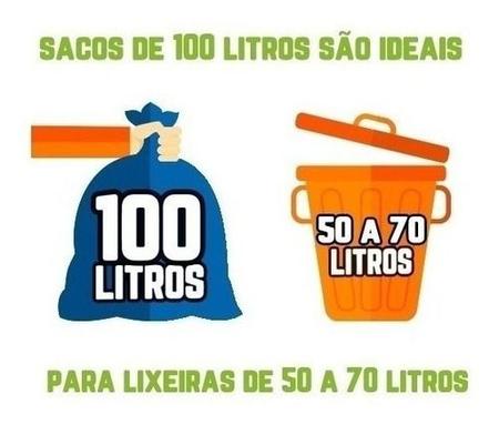 Imagem de Mega Reforçado Saco De Lixo 100 Litros 100 Un Preto