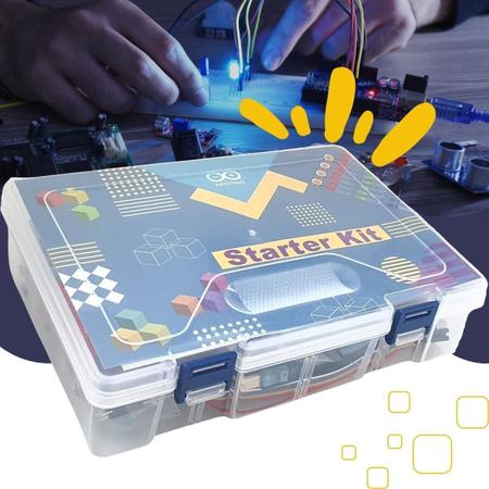 Imagem de Mega Starter Kit Iniciante Para Arduino Robotica com Placa Uno Protoboard 830 Kit Rfid Mais De 200 Peças Completo