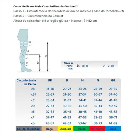 Imagem de Meia 7/8 Compressiva P/ Pós Operatorio Antitrombo Varimed