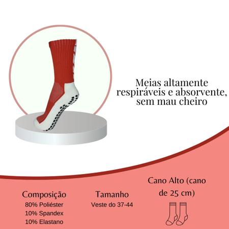 Imagem de Meia Antiderrapante Futebol Pro Soccer Profissional Meião Socks Trusox Compressão Esportivo