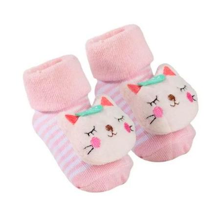 Meia Antiderrapante Gatinho para Bebês 06 a 12 Meses BUBA Imagem de Meia Antiderrapante Gatinho para Bebês 06 a 12 Meses BUBA