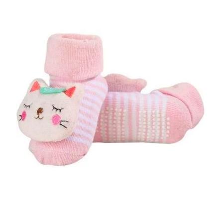 Meia Antiderrapante Gatinho para Bebês 06 a 12 Meses BUBA Imagem de Meia Antiderrapante Gatinho para Bebês 06 a 12 Meses BUBA