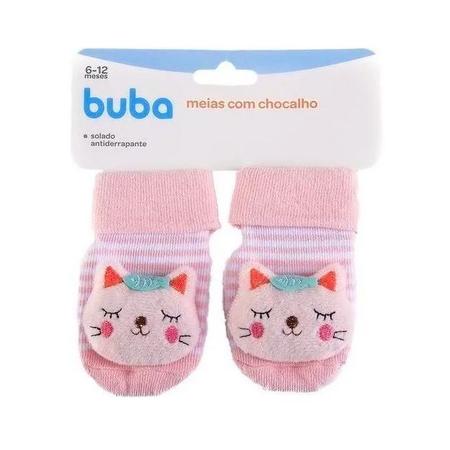 Meia Antiderrapante Gatinho para Bebês 06 a 12 Meses BUBA Imagem de Meia Antiderrapante Gatinho para Bebês 06 a 12 Meses BUBA