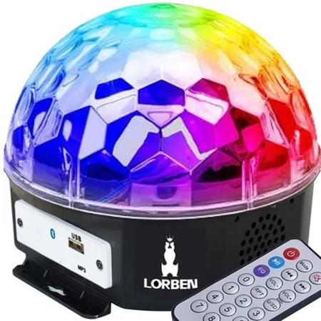 Imagem de Meia Bola Maluca de Led Cristal Bluetooth Pendrive e Controle GT636 - Lorben