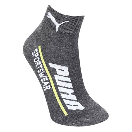 Imagem de Meia Cano Baixo Puma Logo Pacote c/ 2 Pares Masculina