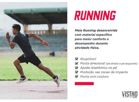 Imagem de Meia De Corrida Vistho Cano Curto Running Caminhada Cores