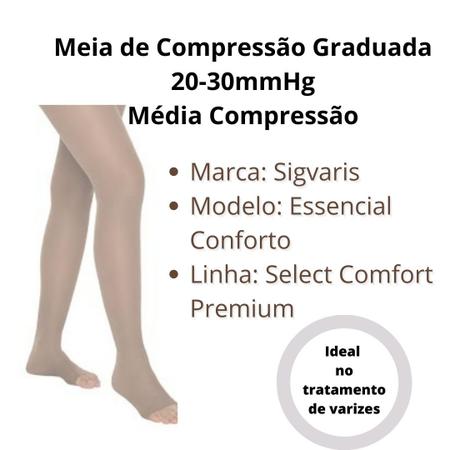 Meia Média Compressão p/ Coxa 7/8 AF 20-30 mmhg Select Comfort Essencial Premium  Sigvaris - Meia - Magazine Luiza
