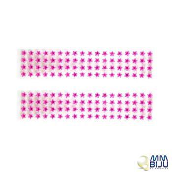 Imagem de Meia pérola estrela adesiva 10mm c/ 10 cartelas - cor pink MM Biju