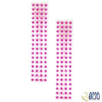 Imagem de Meia pérola estrela adesiva 10mm c/ 10 cartelas - cor pink MM Biju