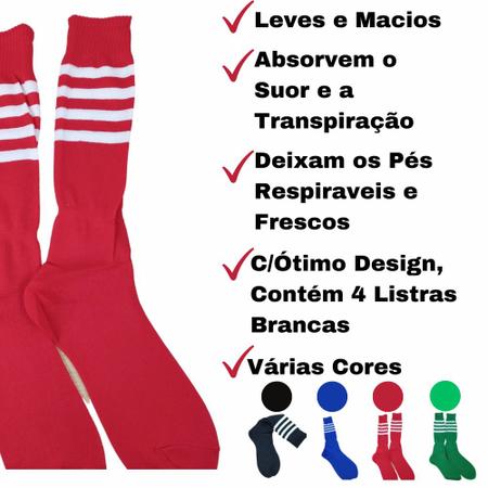 Imagem de Meião Futebol Profissional Liso Tamanho Único 40/45 Várias Cores 1 Fit